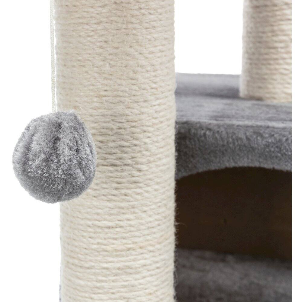 Alt View 1. TRIXIE - Valencia Plush & Sisal 3-Level 28" Cat Tree with Scratching Posts & Condo - Gray.