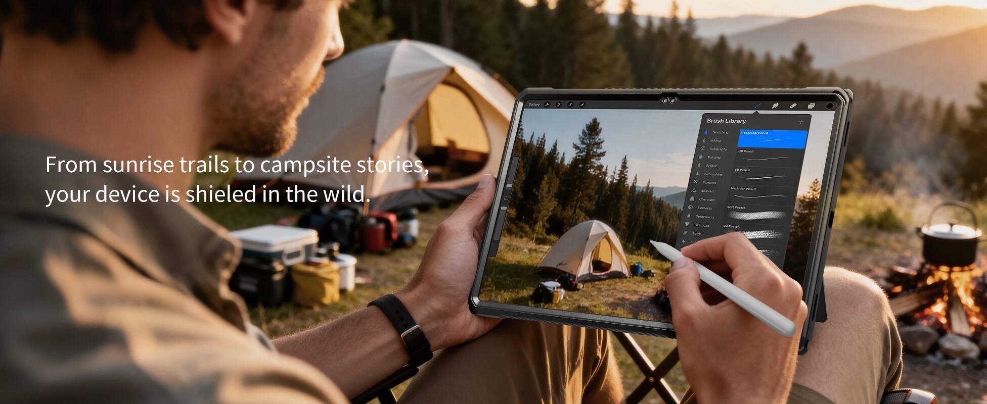 From sunrise trails to campsite stories, your device is shielded in the wild.