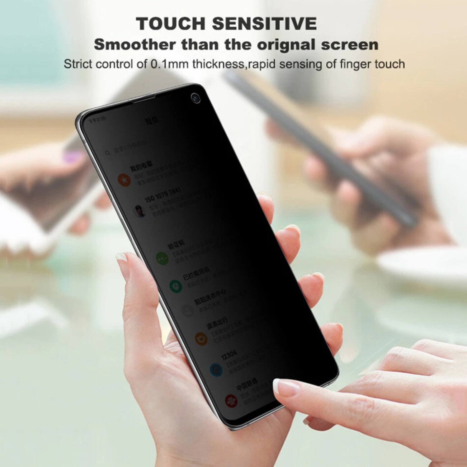 TOUCH SENSITIVE  
Smoother than the original screen  
Strict control of 0.1mm thickness, rapid sensing of finger touch