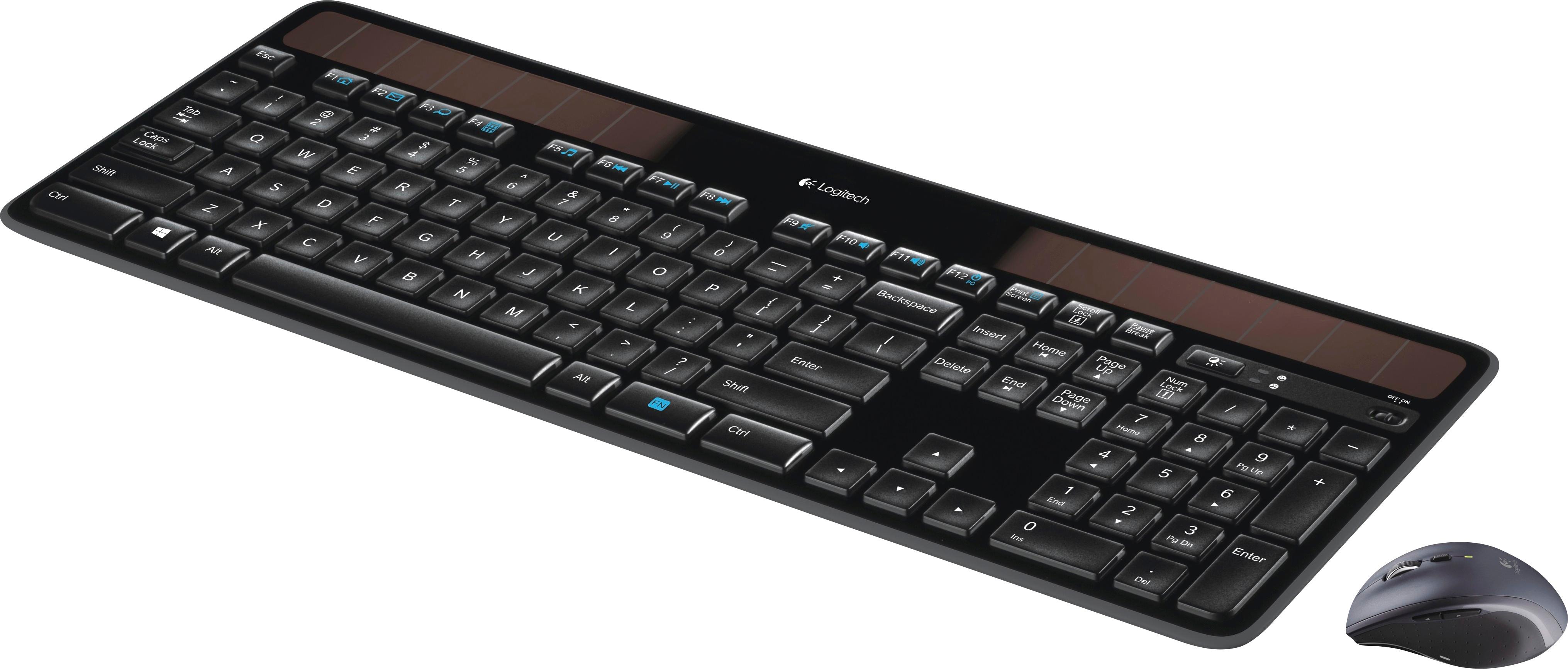 Left View: Logitech - MK750  Full-size Wireless Laser Combo Keyboard and Mouse - Black