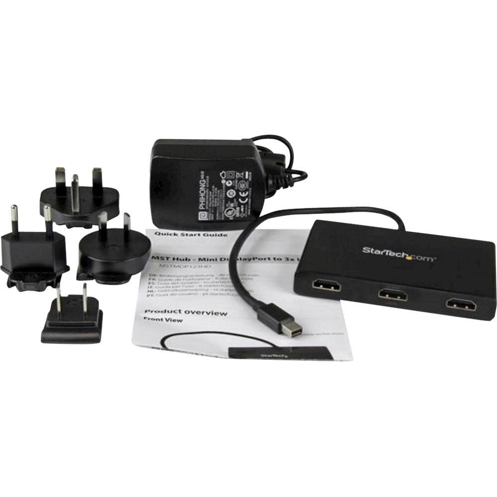 Alt View 11. StarTech.com - MST Hub Mini DisplayPort to 3-Port HDMI Multi-Monitor Splitter - Black.