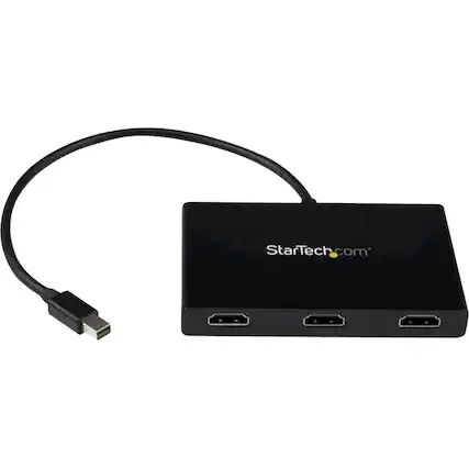 Left. StarTech.com - MST Hub Mini DisplayPort to 3-Port HDMI Multi-Monitor Splitter - Black.