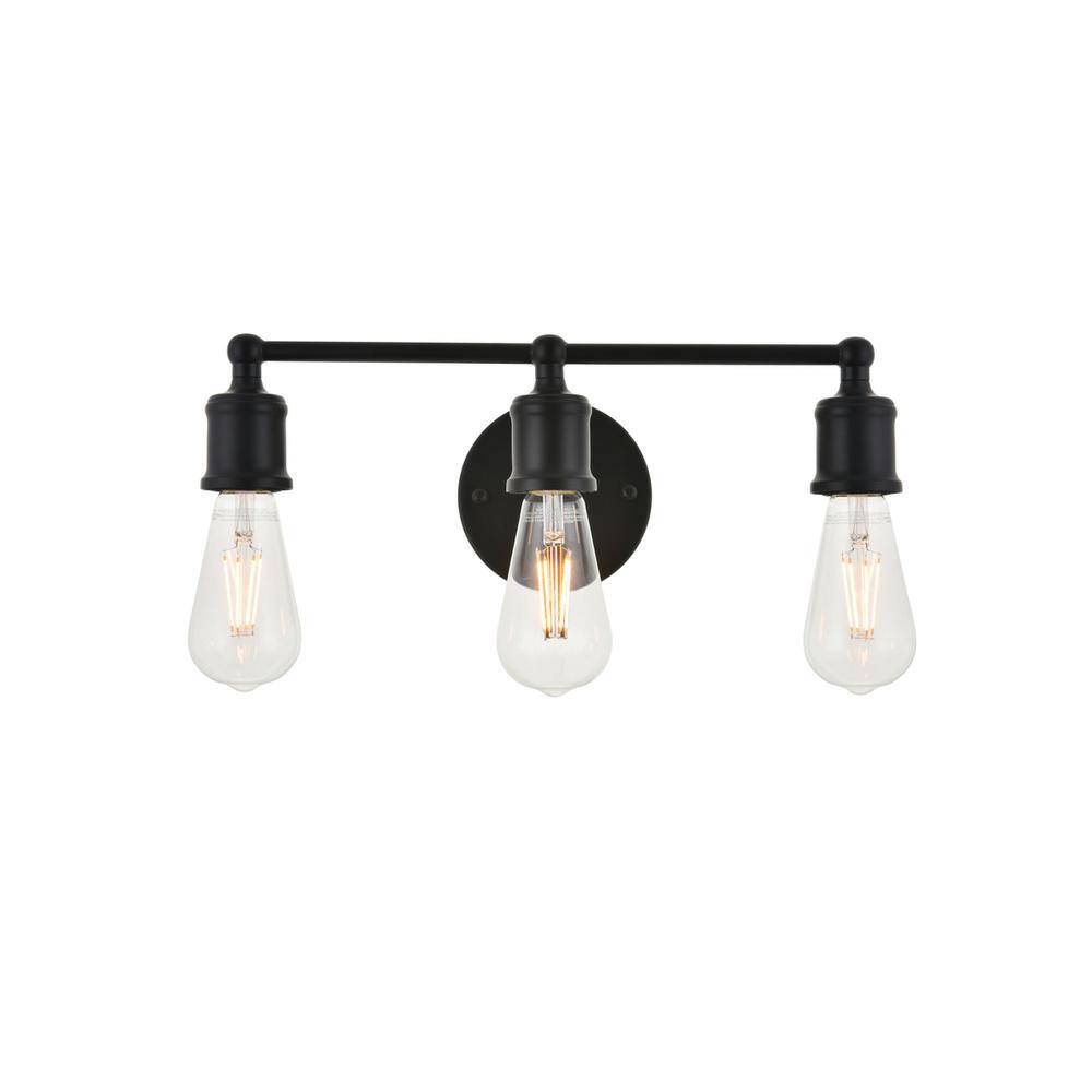 Alt View 9. Living District - Serif 3 light black Wall Sconce - Black.