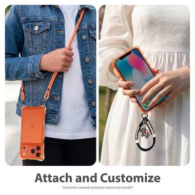 Vena For Apple iPhone 17 Pro Max Case, Phone Lanyard Case Drop Protection Slim Protective Phone Case, Compatible with Wireless Charging, Orange Vena For Apple iPhone 17 Pro Max Case, Phone Lanyard Case Drop Protection Slim Protective Phone Case, Compatible with Wireless Charging, Orange