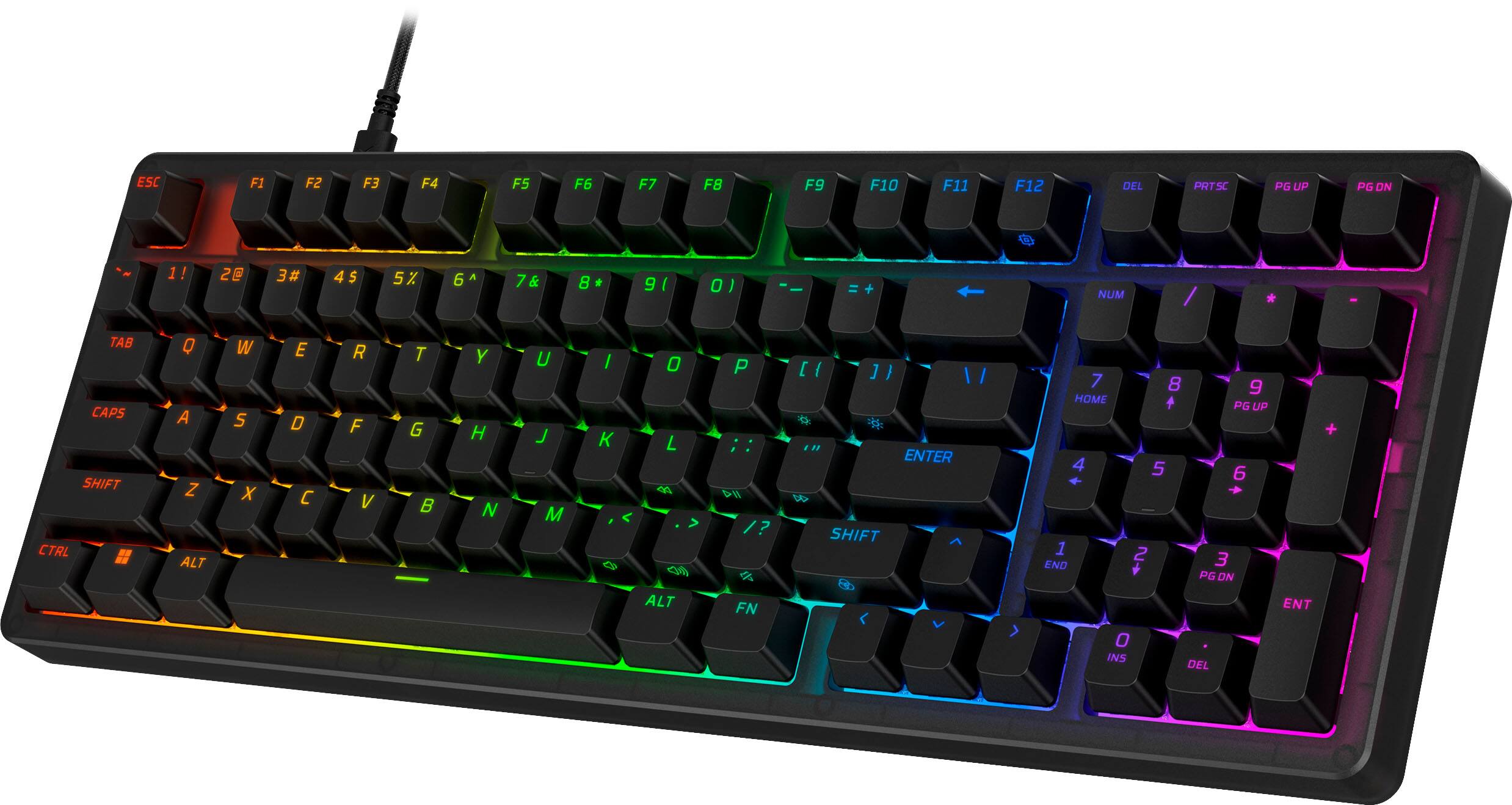 ESC F1 F2 F3 F4 F5 F6 F7 F8 F9 F10 F11 F12 DEL PRTSC PG UP PG DN 1! 2@ 3# 4$ 5% 6^ 7& 8* 9( 0) - = + NUM / * - TAB CAPS SHIFT CTRL Q W E R T Y U I O P A S D F G H J K L ; ' ENTER Z X C V B N M , . / ALT FN [ ] \ SHIFT 7 8 9 HOME + PG UP 4 5 6 1 2 END 3 + PG DN O INS DEL ENT +