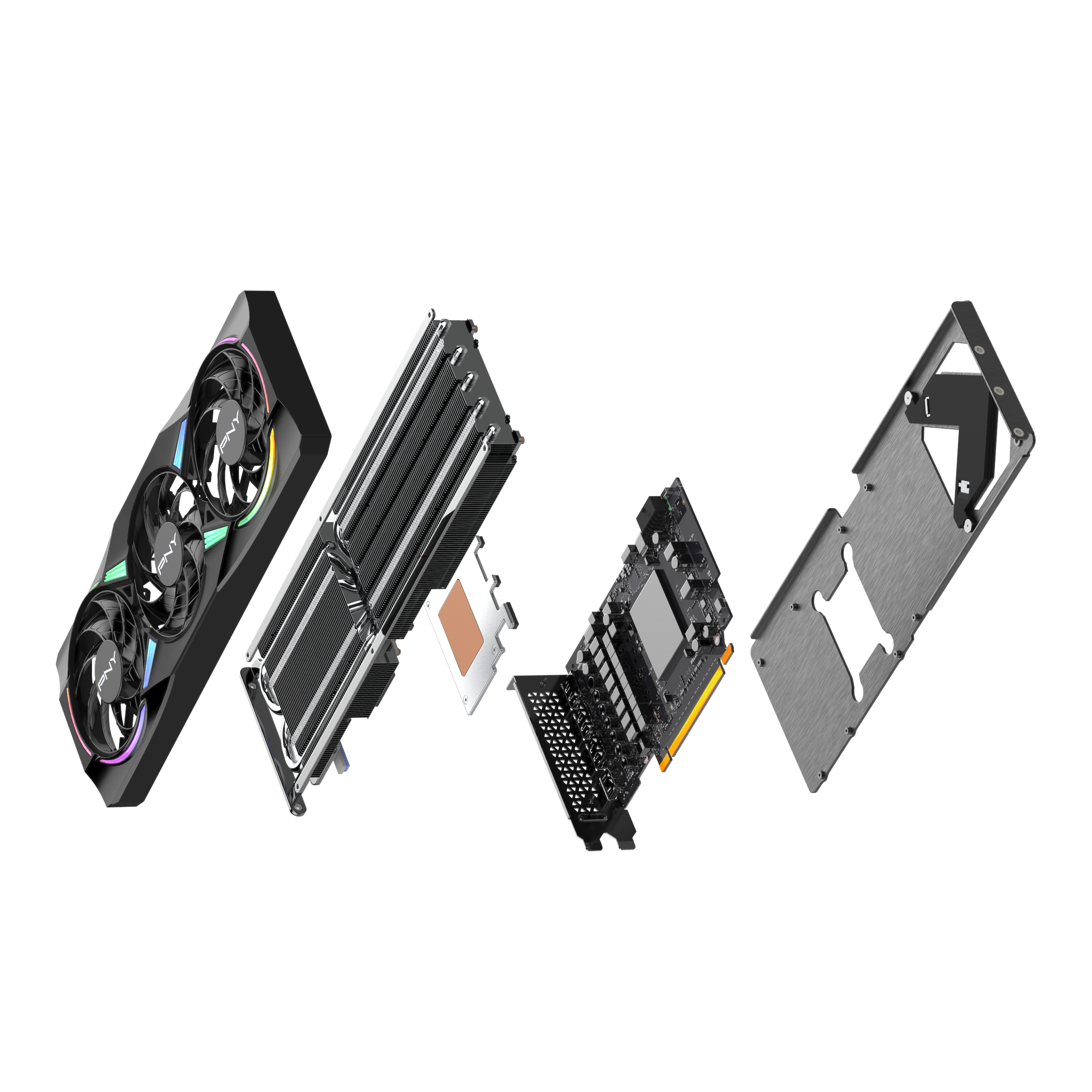 Alt View 4. PNY - GeForce RTX 5070 12GB ARGB OC GDDR7 PCI Express 5.0 Graphics Card with Triple Fan - Black.