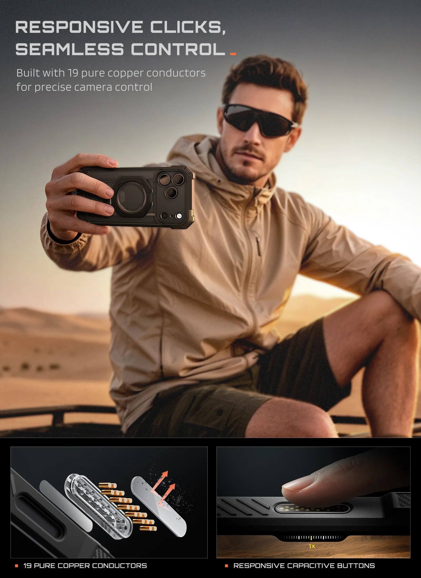 RESPONSIVE CLICKS, SEAMLESS CONTROL

Built with 19 pure copper conductors for precise camera control

19 PURE COPPER CONDUCTORS

RESPONSIVE CAPACITIVE BUTTONS