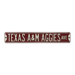 Authentic Street Signs - Texas A&M Aggies 6" x 36" College Ave Team Street Sign - Maroon