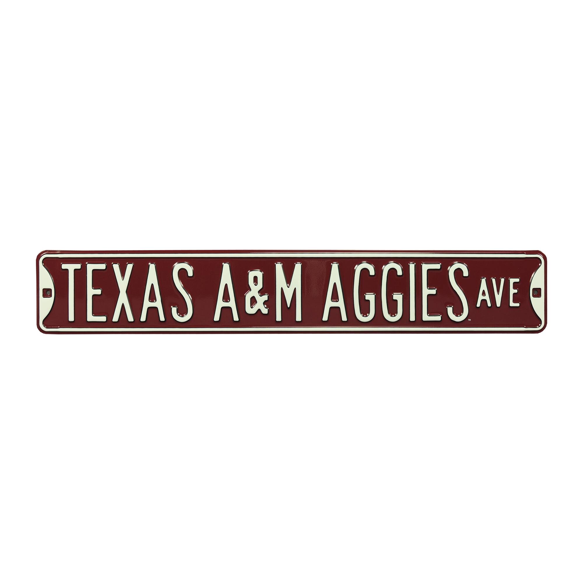 Maroon Texas A&M Aggies 6" x 36" College Ave Team Street Sign