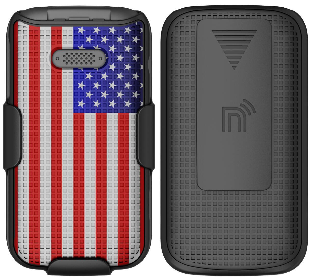 Alt View 2. Nakedcellphone - Case and Belt Clip Holster Combo for Lively Jitterbug Flip2 - USA Flag.