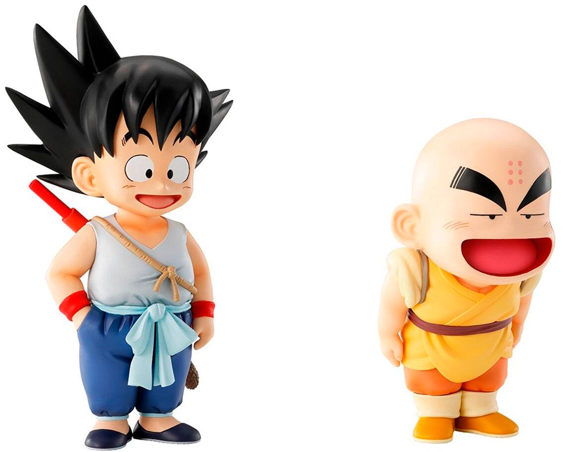 Left. Bandai - 5.1" Son Goku & 4.3" Krillin - Son Goku Training Section - Dragon Ball - Ichibansho Masterlise Figures.