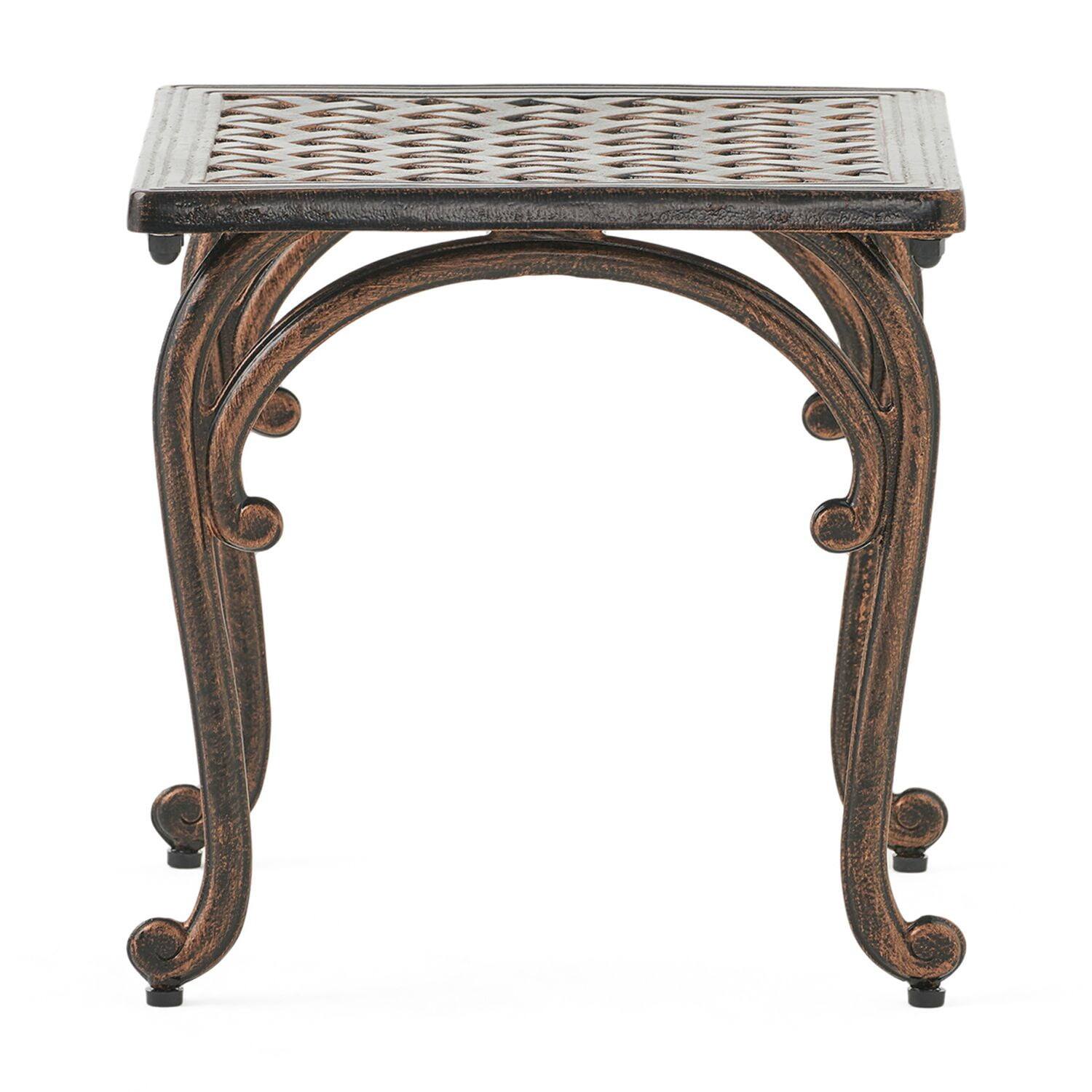 Alt View 5. Kadyn - Aluminum Side/End Table, Anti-Rust Coffee Bistro Table for Outdoor, Patio, Indoor, Garden, Porch, Balcony - Brown.