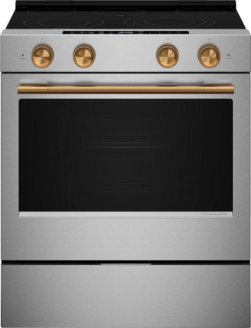 Alt View 11. KitchenAid - 5.3 Cu. Ft. Smart Slide-In Electric Range with Two Even-Heat Hyper Elements and Convection Cooking Modes - Fingerprint Resistant Stainless Steel.
