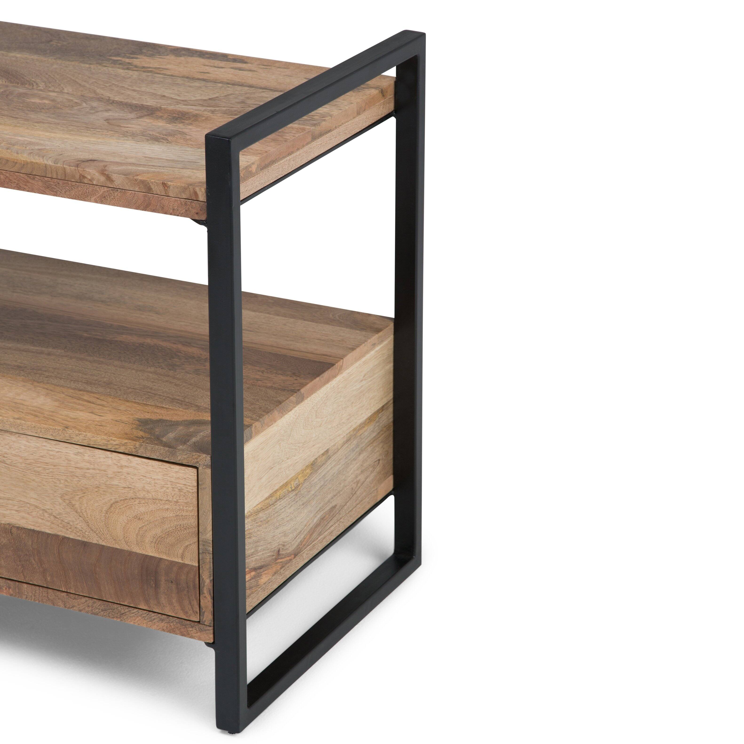 Alt View 1. Simpli Home - Riverside SOLID MANGO WOOD TV Media Stand in Natural For TVs up to 65 inches - Natural.