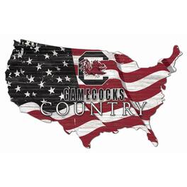 Fan Creations - South Carolina Gamecocks USA Flag Cutout Sign - Multicolor
