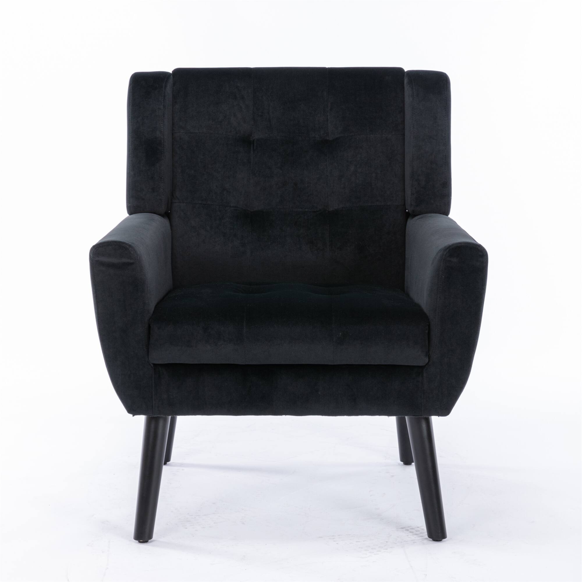 Alt View 7. GOODSILO - Luxury Velvet Upholstered Accent Chair with Ergonomic Design for Living Room and Bedroom Comfort - Black.