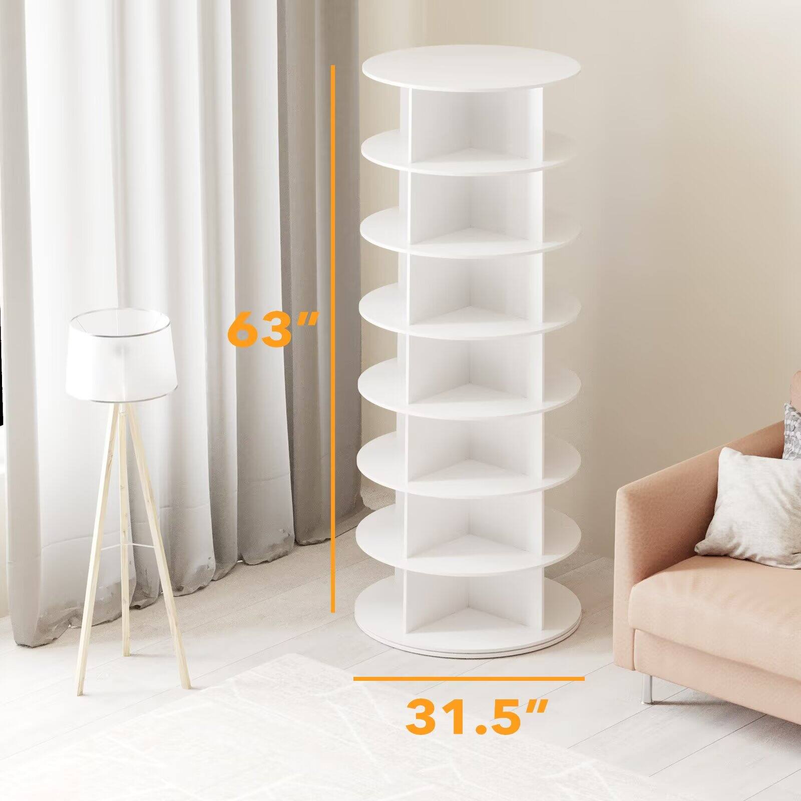 Tooloton Revolving 7 Tier Shoe Rack Tower, Spinning 360 Degree