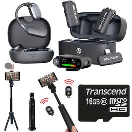HOLLYLAND - LARK MAX 2 ULTIMATE COMBO Lavalier Mic System + Tripod, 16GB microSD - Gray