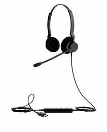 Left. Jabra - Jabra BIZ 2300 Headset - Stereo - USB Type A - Wired - Over-the-head - Binaural - Supra-aural - Noise Cancelling - Red.