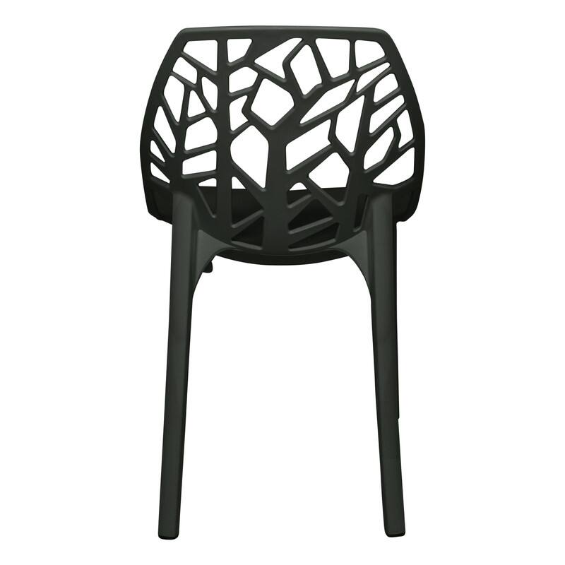 Alt View 1. LeisureMod - Cornelia Modern Stackable Accent Dining Chair with Cut Out Backrest Design for Dining Rooms or Patios - Solid Black.