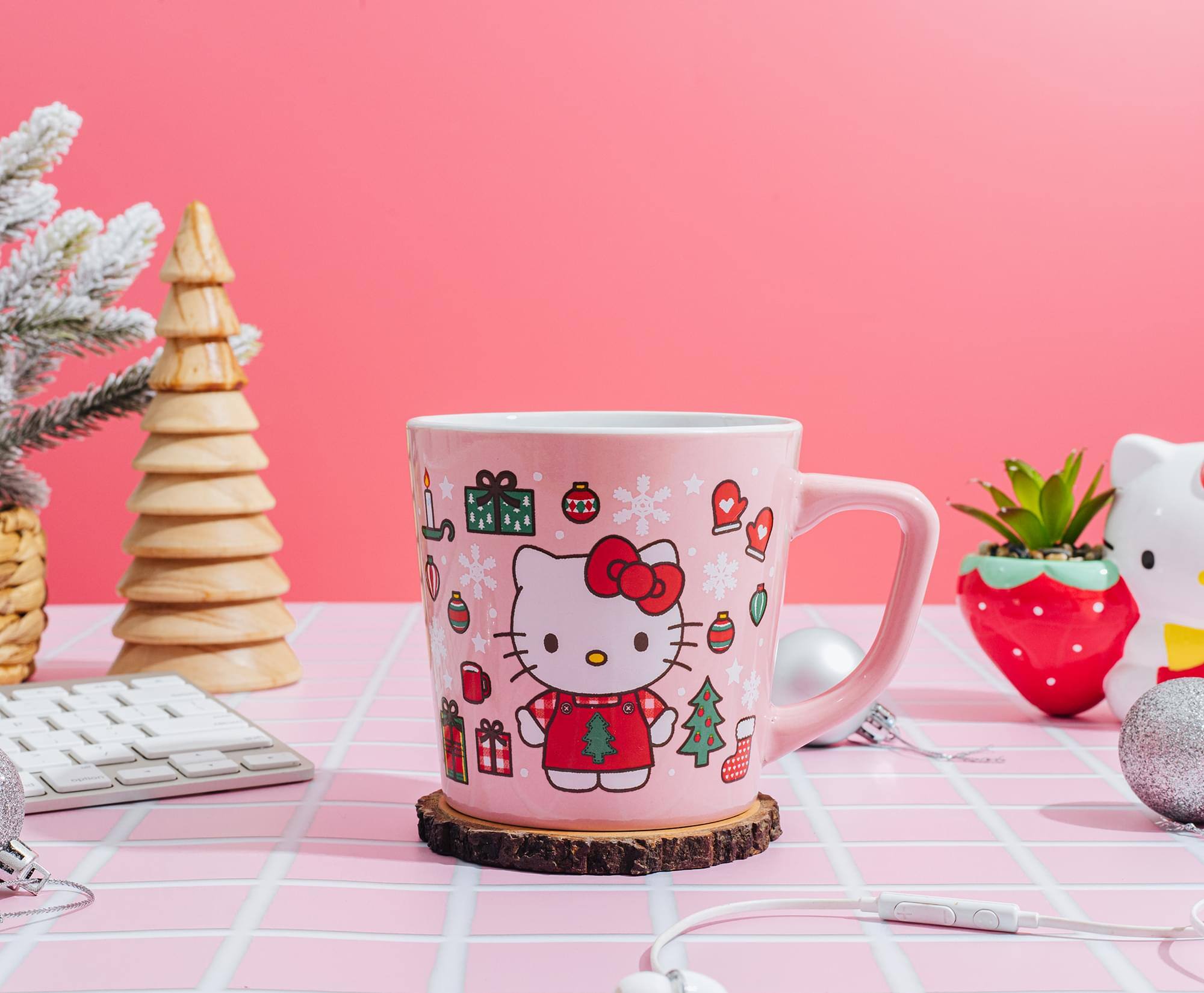 Alt View 10. Silver Buffalo - Sanrio Hello Kitty Holiday Celebration Ceramic Latte Mug | Holds 17 Ounces - Pink.