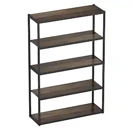 Fleximounts - 5-Shelf Heavy-Duty Adjustable Garage Storage Shelving, 47.2"W x 71.1"H x 15.7"D - Black