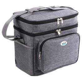 Brentwood - Kool Zone 12 Can Insulated Cooler Bag in Grey with Hard Liner - Gray