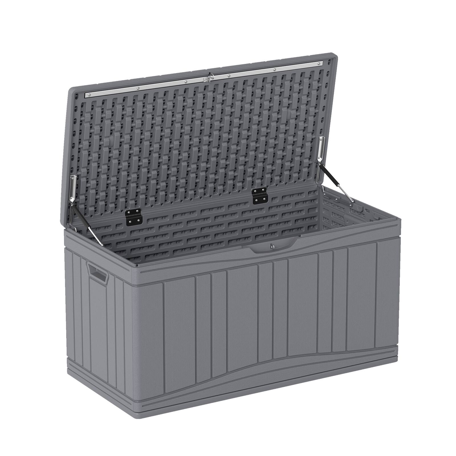 Alt View 9. Costway - Costway 80 Gallon Outdoor Deck Box with Gas Struts & Lock-Compatible Lid for Packages - Gray.