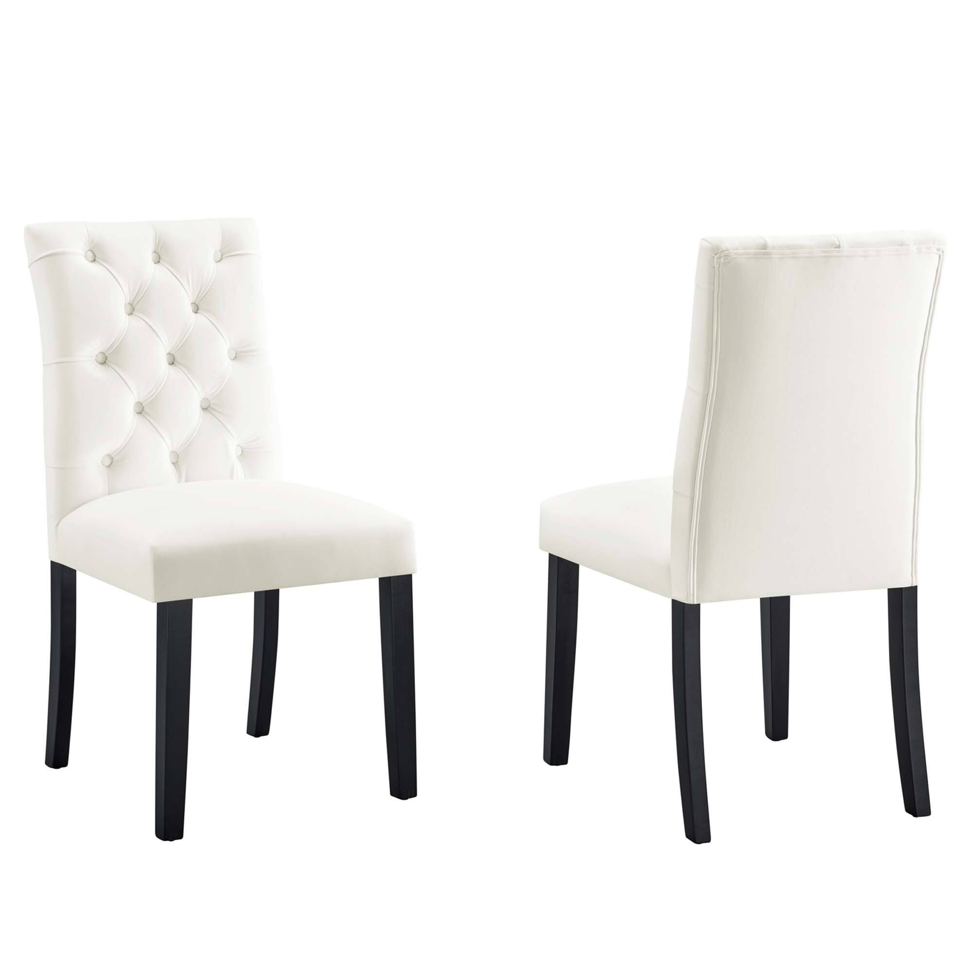 Angle. Modway - Duchess Performance Velvet Dining Chairs Set of 2 by Modway - White.