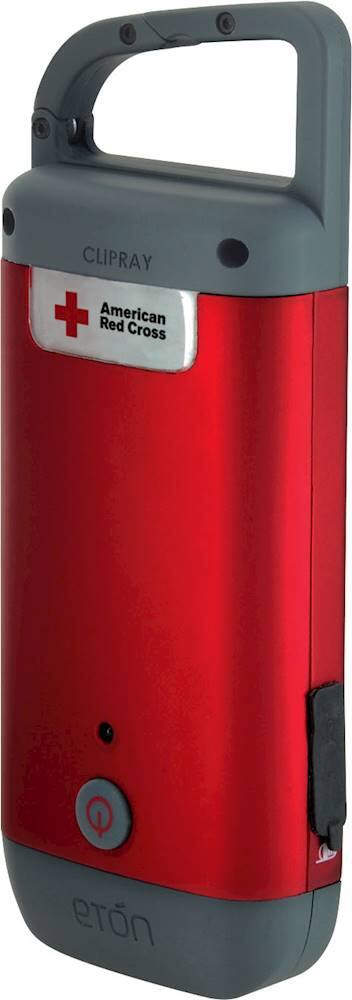 Left. Etón - American Red Cross Clipray Flashlight and Charger - Red.