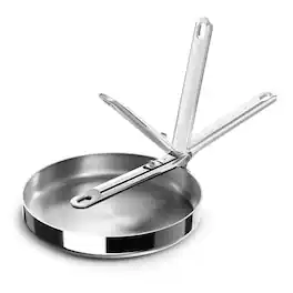 Joseph Joseph - Space Steel 9.5'' Frying Pan with Folding Handle - Stainless Steel