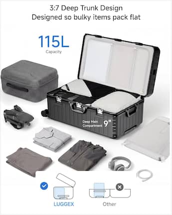 LUGGEX 30 Inch Checked Luggage with TSA Lock, Aluminum Frame LUGGEX 30 Inch Checked Luggage with TSA Lock, Aluminum Frame