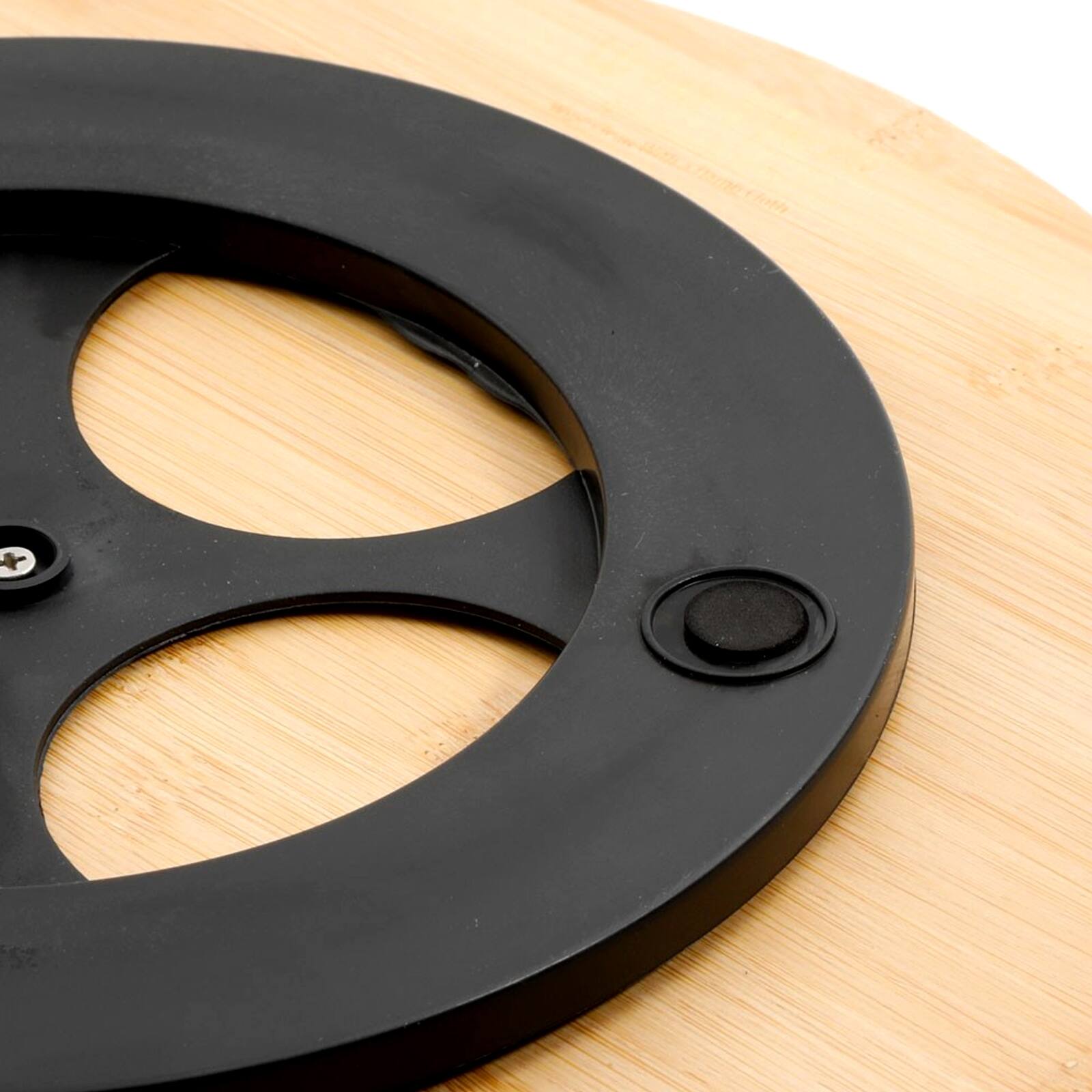 Left. Gibson - Urban Market Life on the Farm 13 Inch Bamboo Lazy Susan Turntable - Brown.