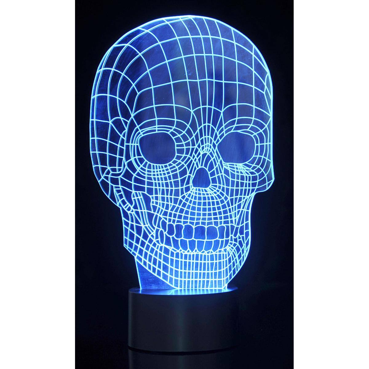 Alt View 1. JuzToys - 3D Night Light for Kids, 3D Skull Laser Cut Precision LED Lights, LED Lamp for Bedrooms and Offices - Black.