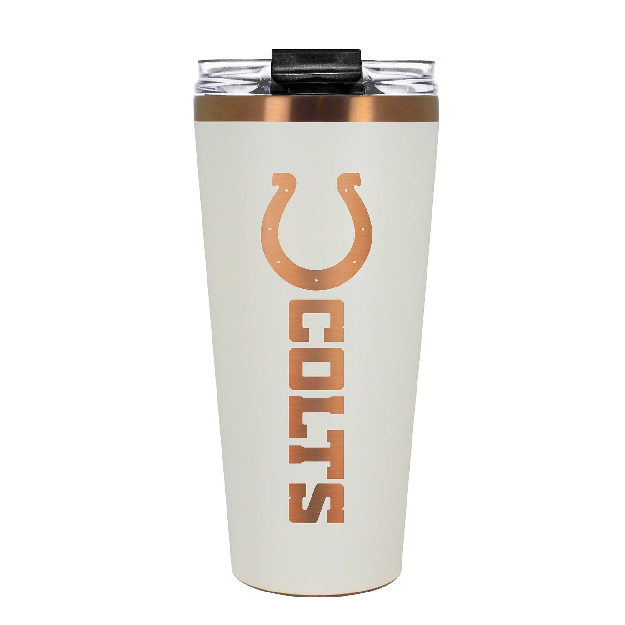 Front. Great American Products - Indianapolis Colts 30oz. Big Slim Tumbler - Cream.