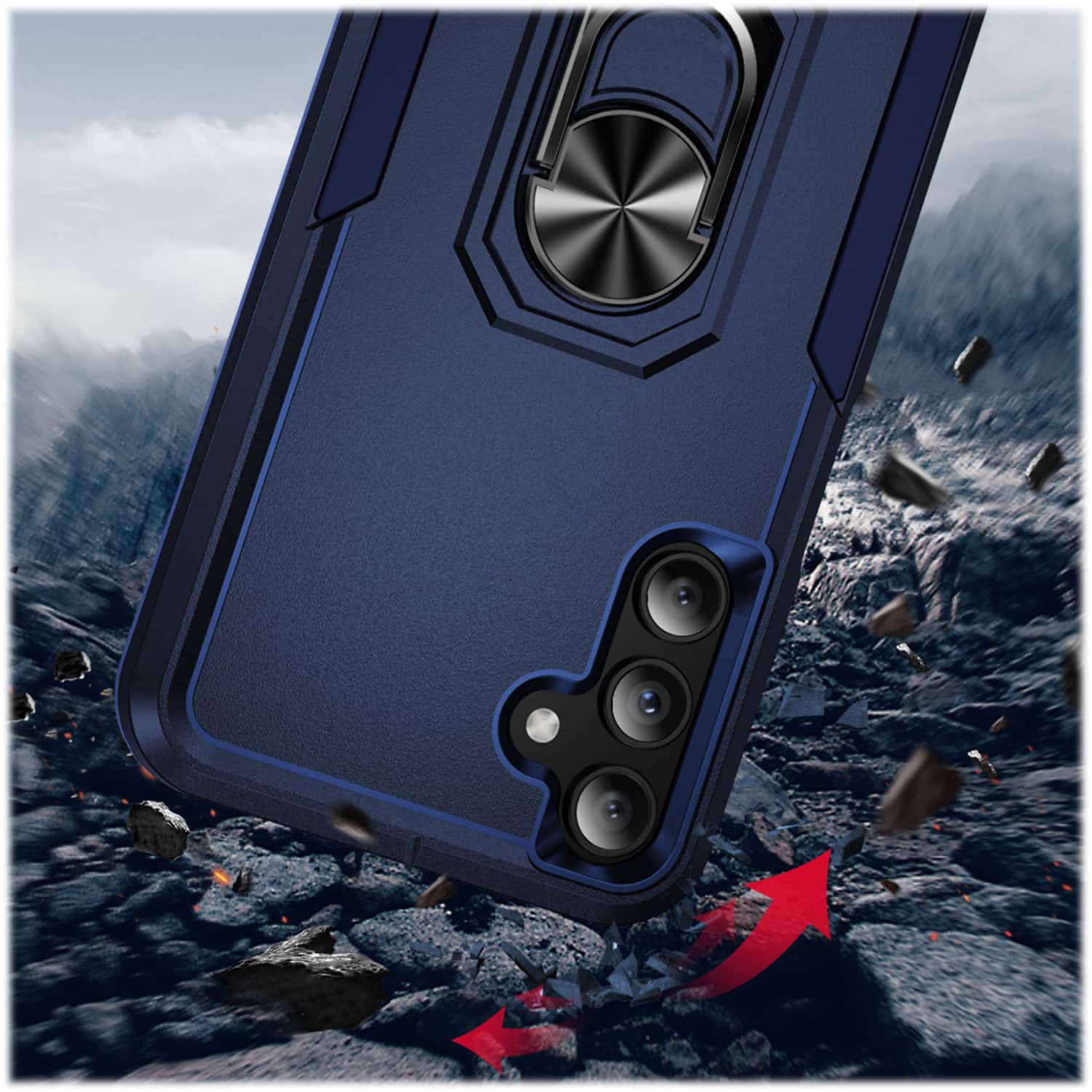 Alt View 14. SaharaCase - ArmorPro Kickstand Case for Samsung Galaxy A15 5G - Blue.