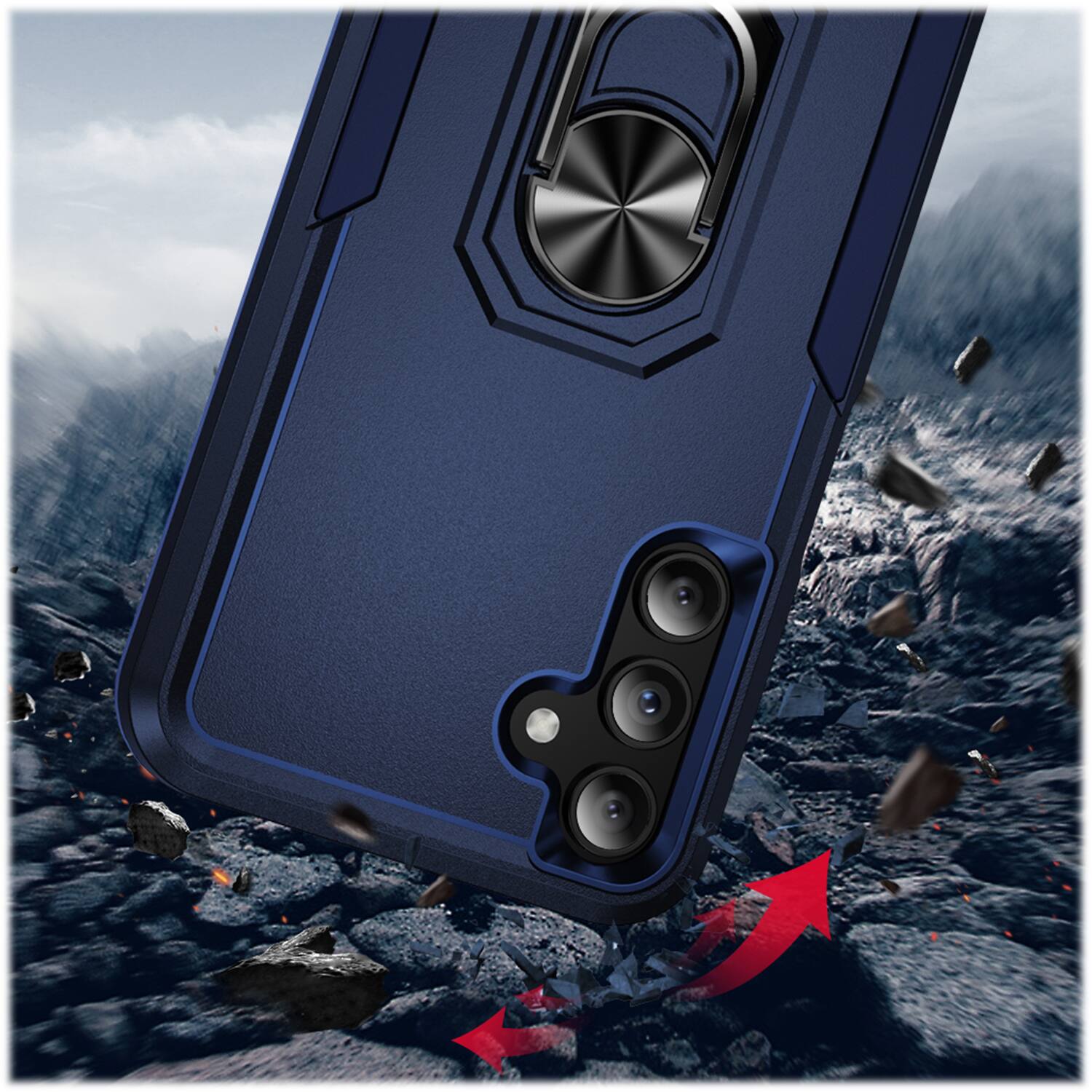 Alt View 14. SaharaCase - ArmorPro Kickstand Case for Samsung Galaxy A15 5G - Blue.