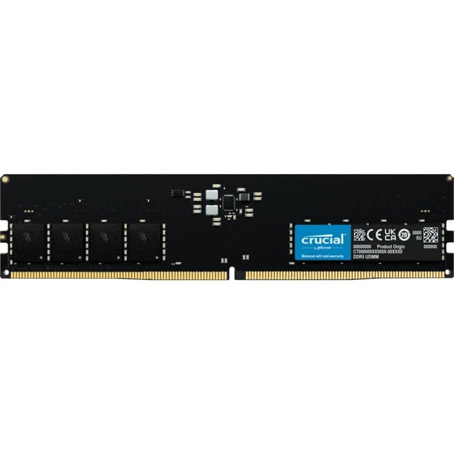 Crucial - Micron 32GB DDR5 SDRAM Memory Module - For Motherboard, Desktop PC - 32 GB (1 x 32GB) - DDR5-4800/PC5-38400 DDR5 SDRAM - Unknown