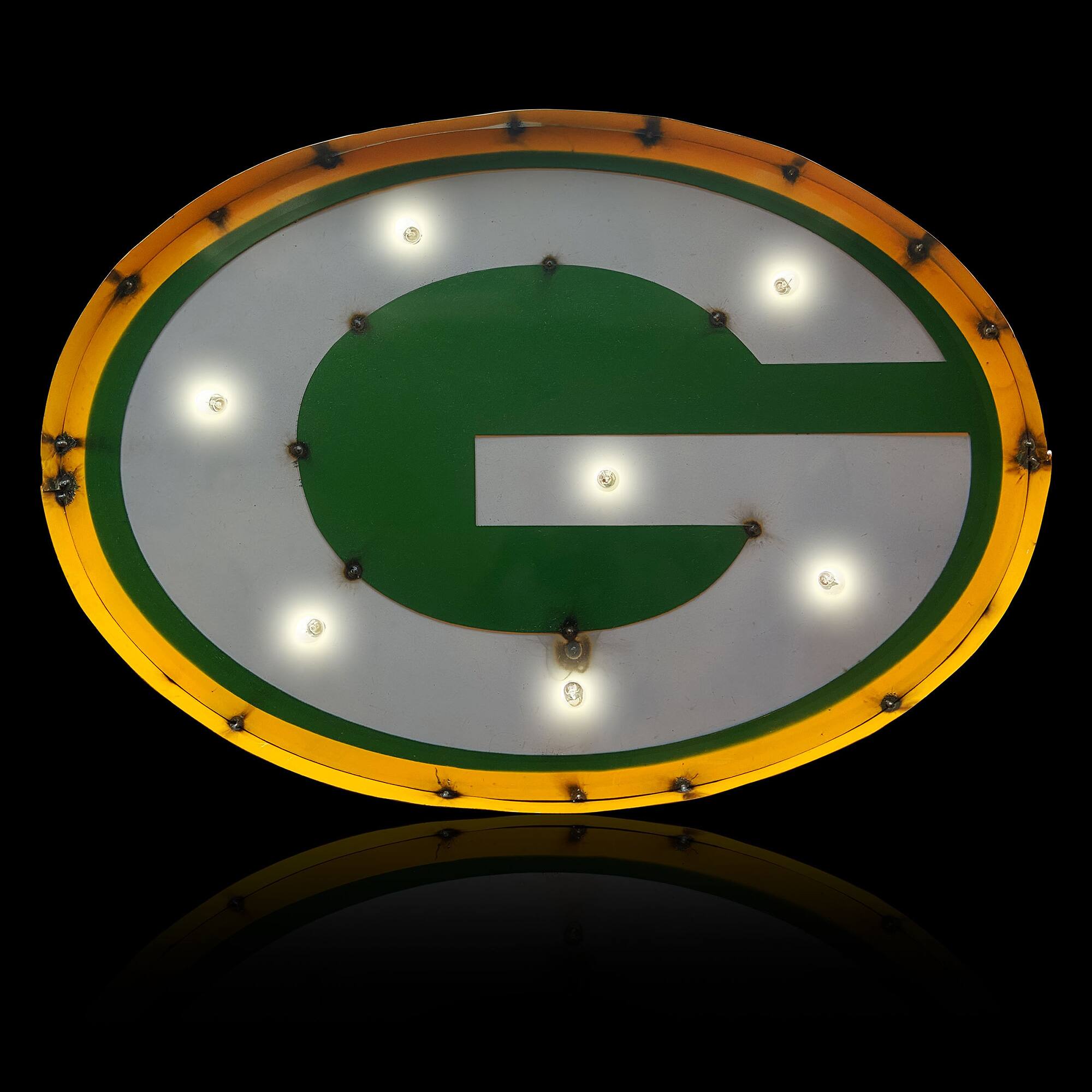 Alt View 1. Imperial - Green Bay Packers 8.75'' x 29.5'' Lighted Recycled Metal Sign - Multicolor.