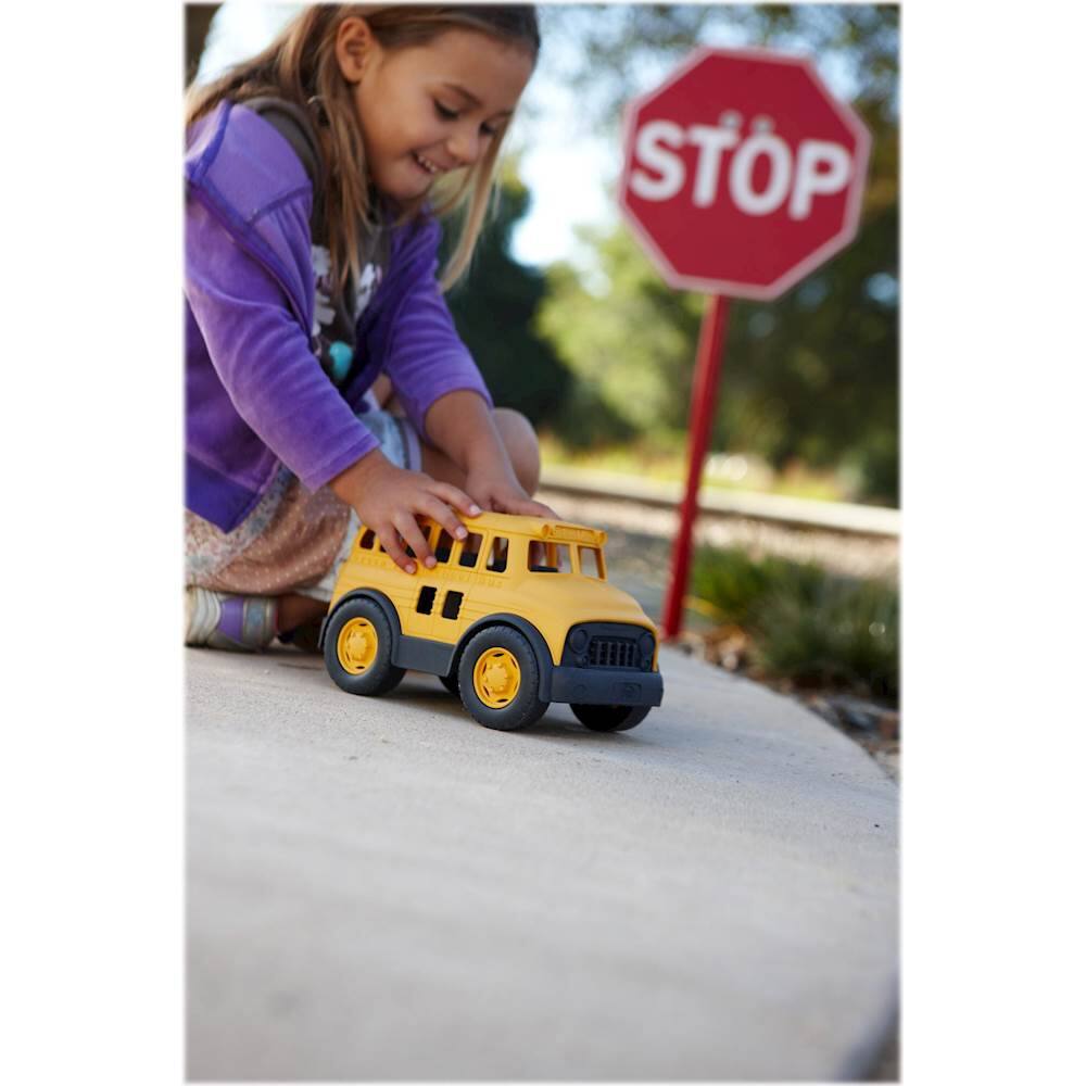 Green Toys Autobús Escolar De Plástico Reciclado – Techo Abierto Y Sin Ejes Metálicos