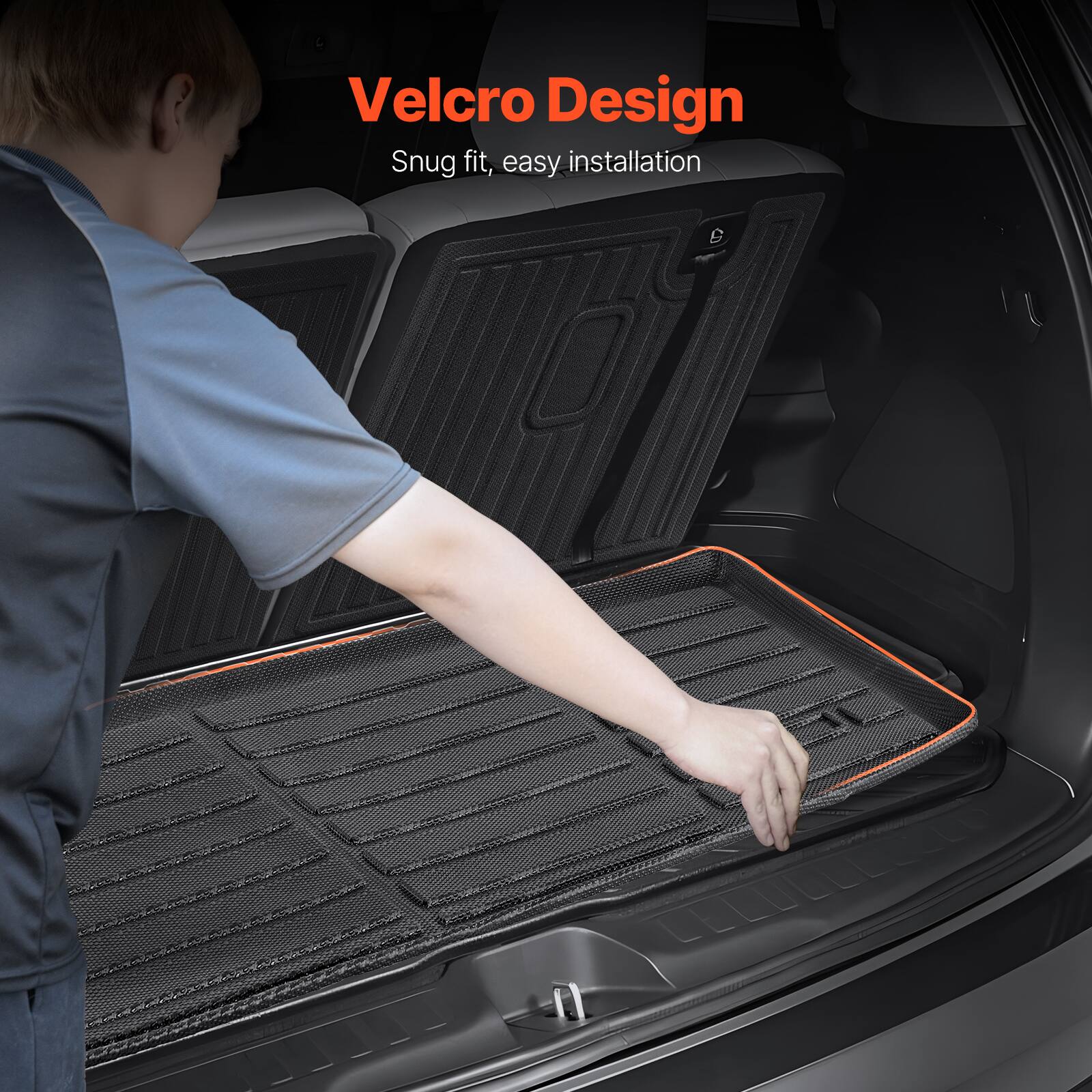 Velcro Design  
Snug fit, easy installation