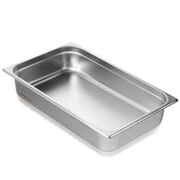 VEVOR - Hotel Pan, Full Size Anti-Jam Steam Pan, 0.8mm Thick Stainless Steel Restaurant Steam Table Pan, 4-Inch Deep Table Pan - Stainless steel color