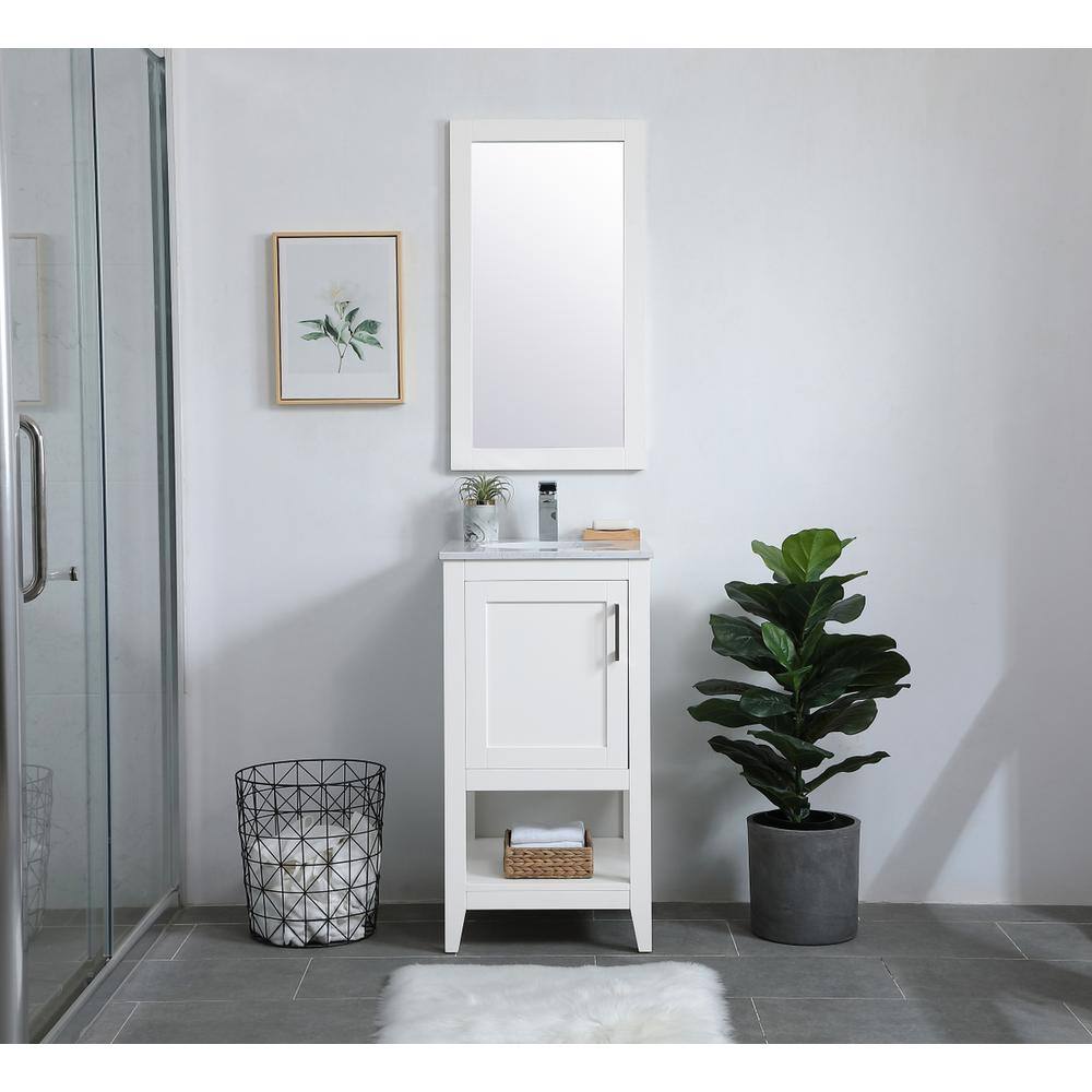 Alt View 5. Elegant Decor - Aqua rectangle vanity mirror 18 inch in White - White.