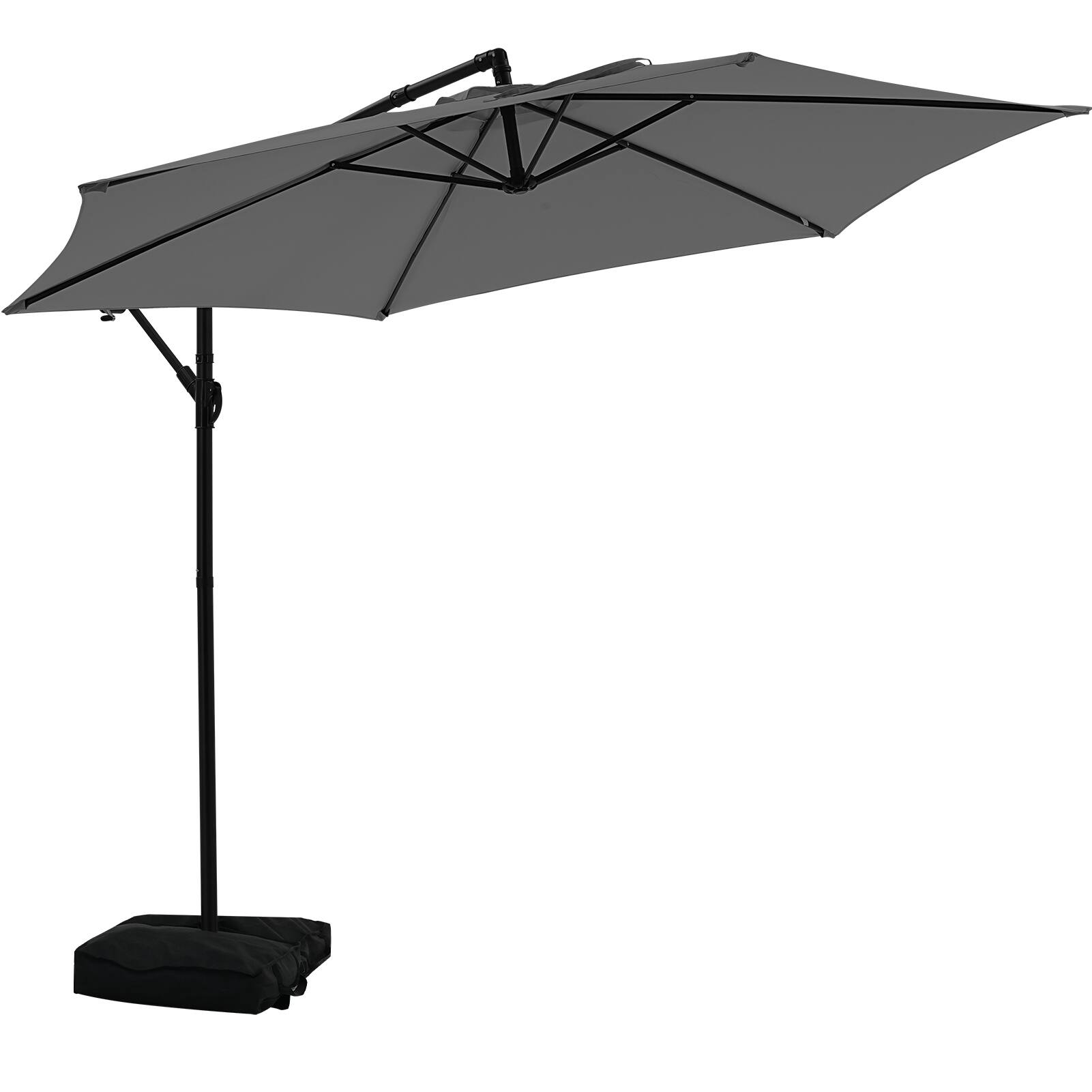 Ainfox - 10ft Patio Umbrellas Offset Outdoor Umbrella Cantilever Hanging Umbrellas - Gray