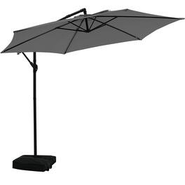 Ainfox - 10ft Patio Umbrellas Offset Outdoor Umbrella Cantilever Hanging Umbrellas - Gray