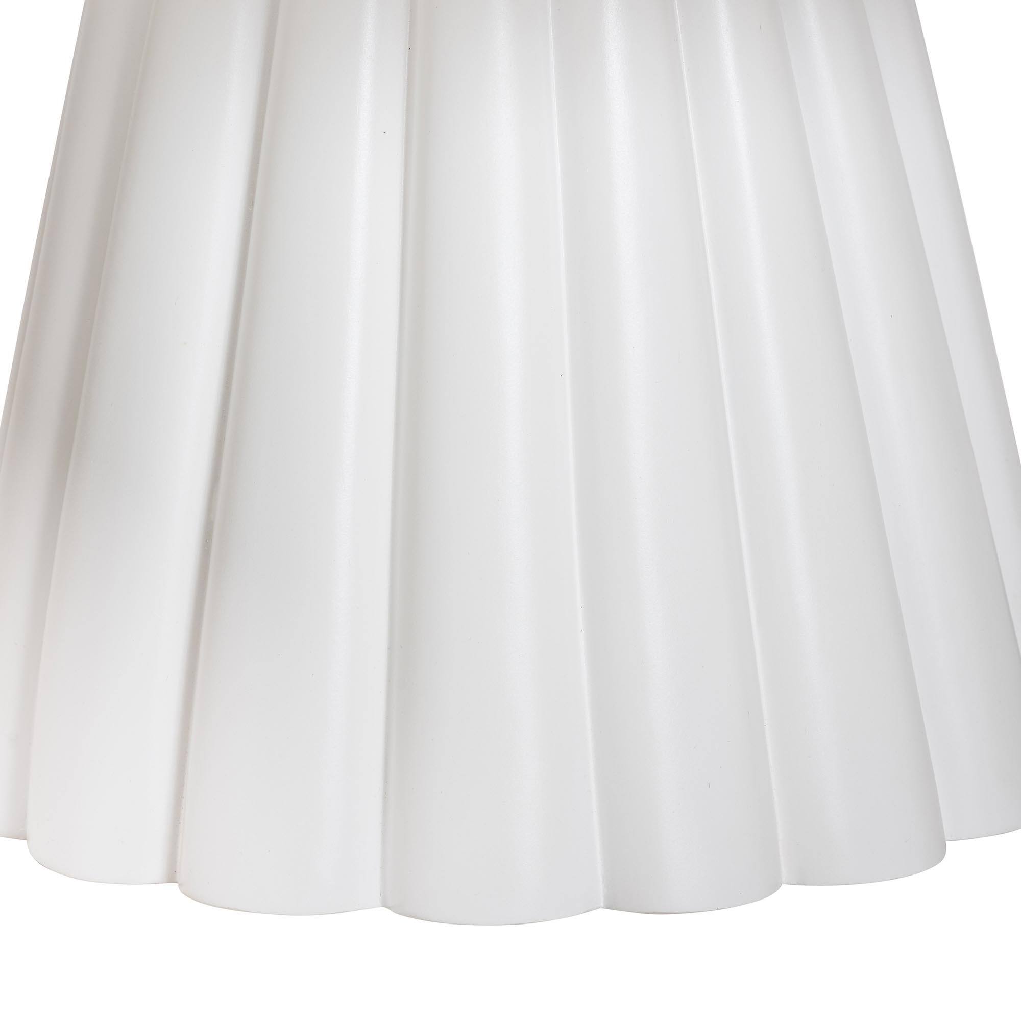 Angle. bali & pari - Parvana Round Coffee Table with Fluted Pedestal Base - Contemporary Resin Accent Table for Living Room - White.