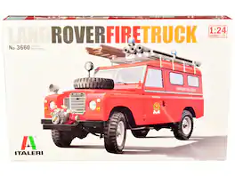 Skill 3 Model Kit Land Rover Fire Truck 1/24 Scale Model by Italeri - Red