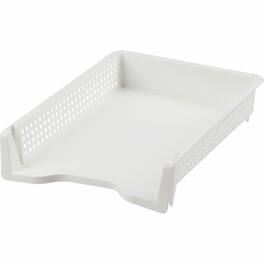 Business Source - Stackable Letter Tray Stackable Front Loading Plastic - Black