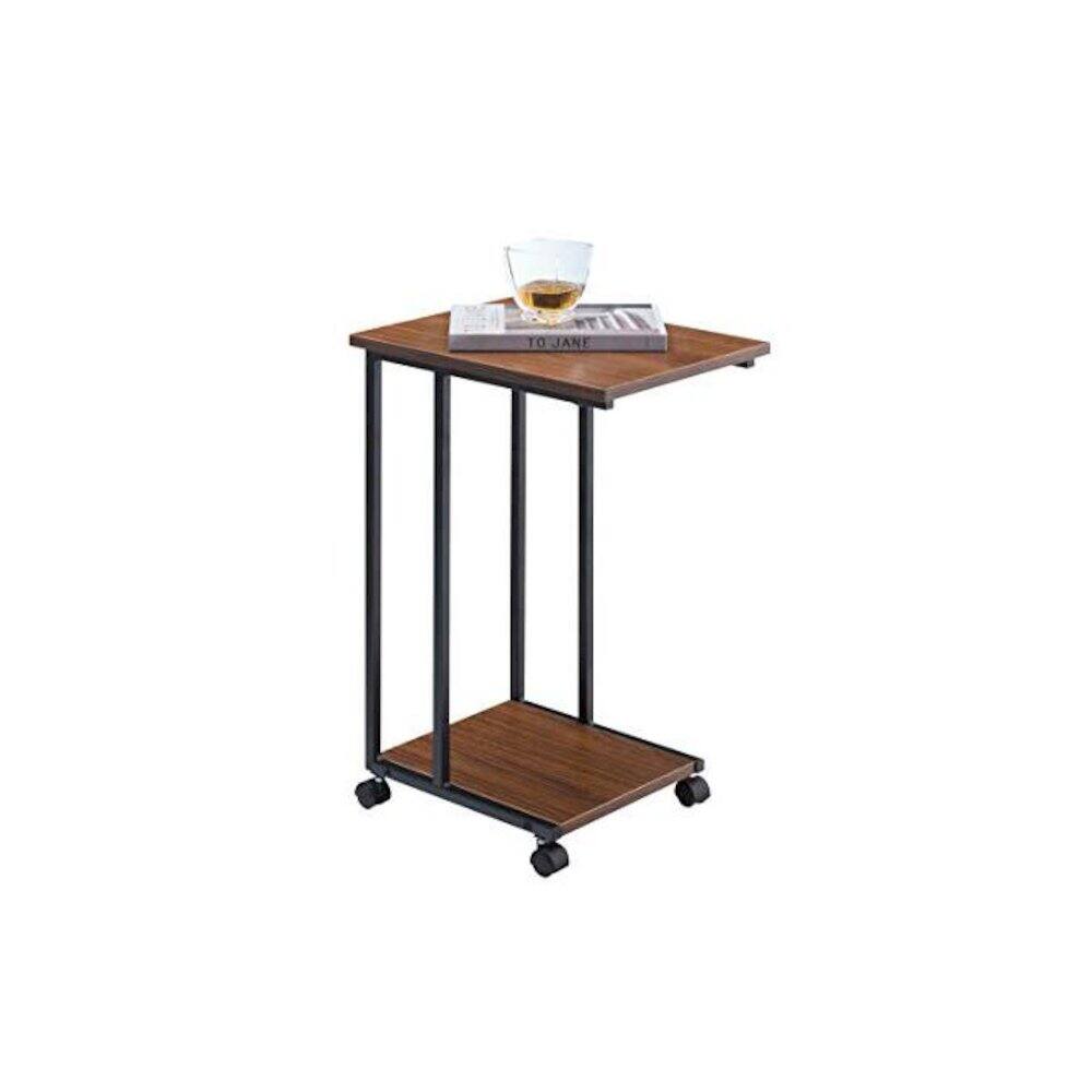 Alt View 7. JJS - Side End C Table For Sofa - Walnut/Black.