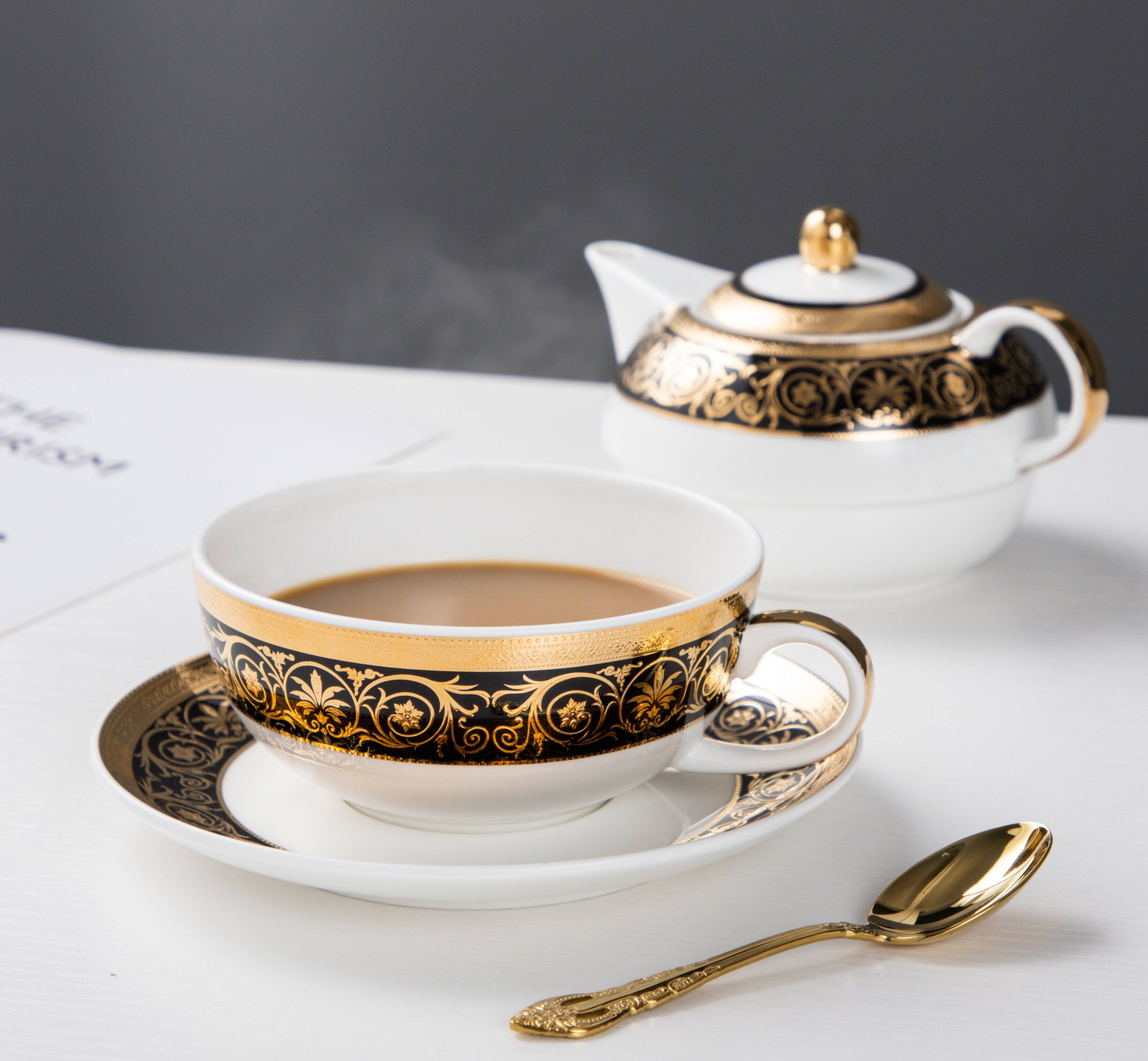 Back. Jiallo - The Majestic Tea Service Collection - Tea for one Tea Set - Multi color.